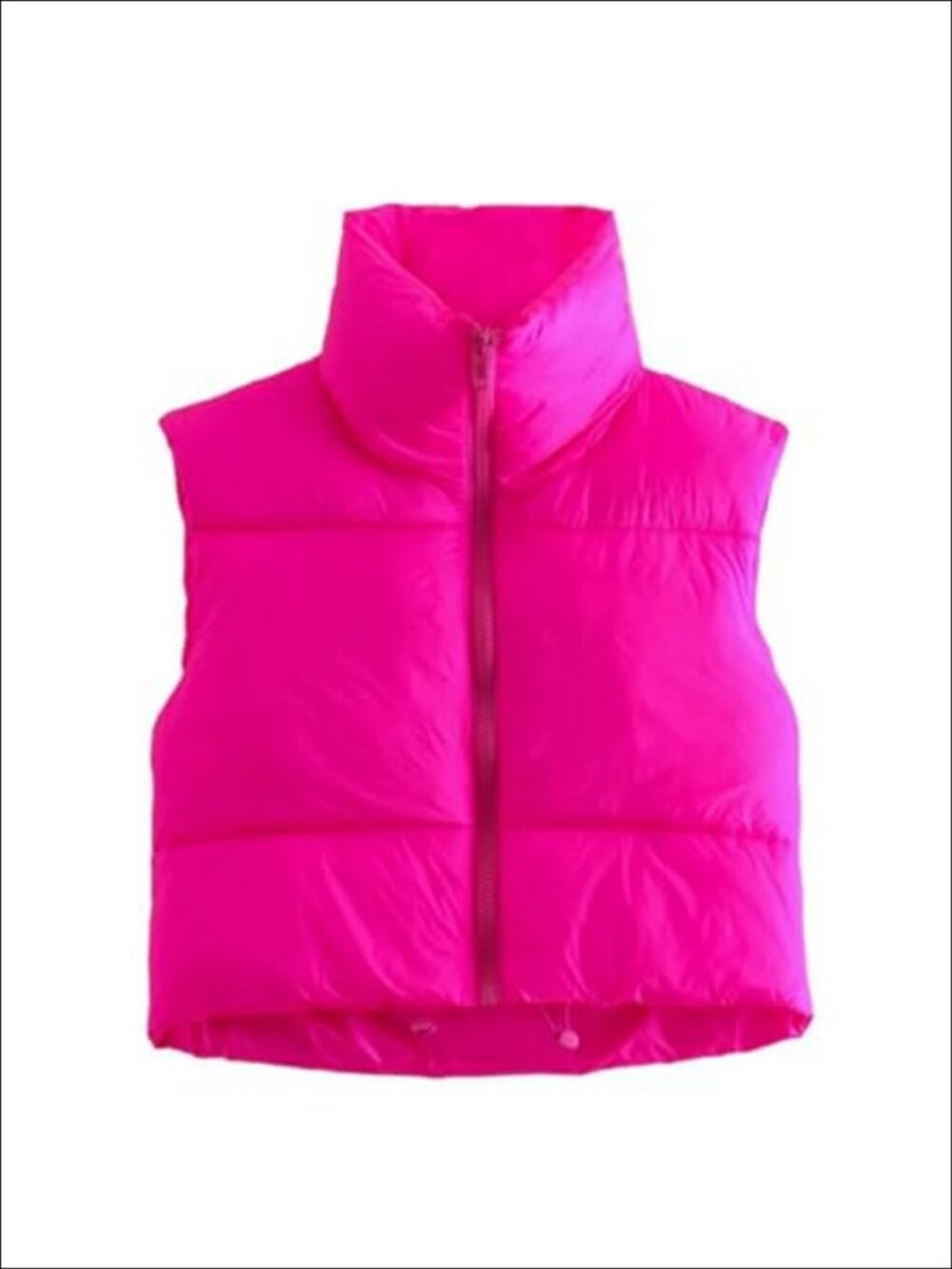 Women's Sleeveless Puffer Vest Quilted Zip Warm Winter Crop Gilet